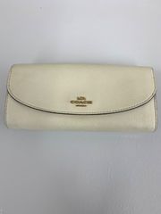 ！ COACH 長財布 ホワイト レザー 革 大容量 カードケース コインケース ゴールド 【財布】【1】