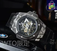 【スケルトン美学】HUBLOT ビッグバン 2021 メンズ腕時計｜自動巻き×イタリアンレザー｜強化ミネラルガラス/実物撮影｜本日限定特価｜新品未使用