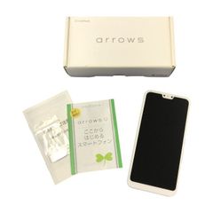 arrows U スマートフォン 4G SIMフリー 簡単操作 アシスタントキー ホワイト 801FJ 中古 T1