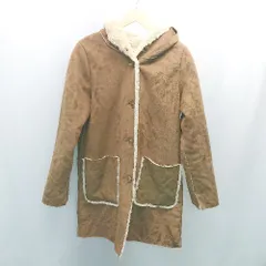◇ niko and … フード 裏起毛 起毛 ボタン シンプル 秋冬物 長袖 ジャケット サイズ4 ブラウン系 レディース E  【1304210025440】