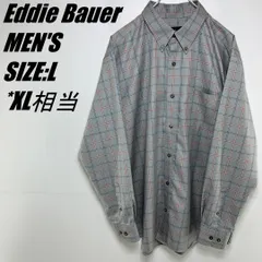 【美品・定番US古着】Eddie Bauer　エディーバウアー　BD長袖チェックシャツ　メンズ　サイズL　XL相当　マルチカラーチェック
