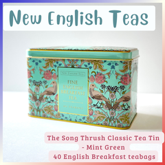 英国紅茶 【The Song Thrush & Berries Mint Green・ English Breakfast Tea 40パック】　New English Teas / ニューイングリッシュティーズ