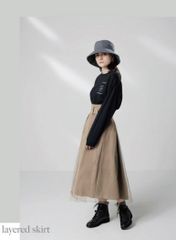 LAVANDA チュールスカート ベージュ ラバンダ サイズ Ｆ