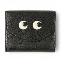 新品同様 ANYA HINDMARCH アニヤハインドマーチ Eyes ミニ トライフォールドウォレット 三つ折り財布 ブラック レディース 古着 中古 USEDのサムネイル
