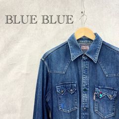 BLUE BLUE デニム ウエスタン シャツ 長袖 トップス 刺繍 ハート 3 インディゴ  メンズ
