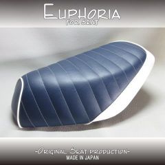 □【DIO ディオ AF27 AF28 SR ZX】張替え済♪　カスタムシート　紺/白　タックロール《Euphoria》□MK49934