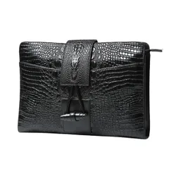 クロコダイル調 レザー クラッチバック 軽量 コンパクト a4 型押し 合皮 エンボス セカンドバッグ ビジネスバッグ ハンドバッグ 鞄 ショルダーバッグ ワンショルダー 肩掛け 斜め掛け ワニ柄 クロコ調 メンズ ギフト プレゼント