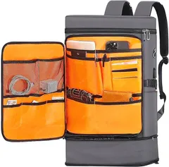 靴/弁当収納 A4収納 通気性 多機能 通勤 登山 防水 防災 修学 旅行 USB充電ポート付き 反射ストリップ付き 15.6インチPC 底部拡張30-35L 大容量 防災リュック メンズ リュック [AOSLE]