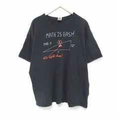 XL/古着 半袖 Tシャツ メンズ 直角三角形 大きいサイズ コットン クルーネック 黒 ブラック 25jul17 中古