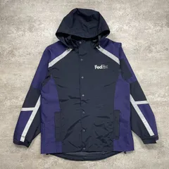 3153 フェデックス　ナイロンジャケット　企業　刺繍　ロゴ　ゆるだぼ　紺 3153 フェデックス ナイロンジャケット 企業 刺繍 ロゴ ゆるだぼ