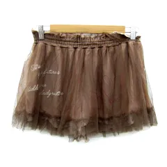 ジェラートピケ gelato pique ルームウエア ショートパンツ チュール 無地 刺繍 F 茶 ブラウン /SY16