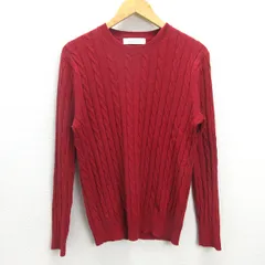 H■ユナイテッドアローズ/UNITED ARROWS GLR カシミヤブレンド ケーブルニットセーター【M】赤/MENS■21【中古】