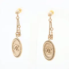 CHANEL　シャネル　COCO　マーク　コイン　ピアス　ゴールド　 両耳用　【中古】