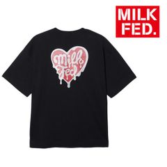 tシャツ Tシャツ ミルクフェド milkfed MILKFED MELTY HEART S/S TEE 103241011003 レディース ブラック 黒 ティーシャツ ブランド ティシャツ クルーネック おしゃれ 可愛い ロゴ ハート ラメ グリッター