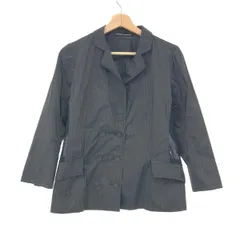 HIROKO KOSHINO ヒロココシノ  サイドシアージャケット  ブラック ストライプ/ナイロン ポリエステル レディース　240001086221