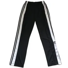 古着 adidas アディダス トラックパンツ トレフォイルロゴ 3ライン ブラック S 256-57