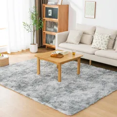 特価商品 Matdeco ラグ カーペット シャギーラグ 長方形 約2畳185×185cm 洗えるラグ ラグマット 滑り止め 防音絨毯 ふわっと手触り オールシーズン リビング用 じゅうたん 柔らかい (グレー 約2畳185×185cm)WF-I024-18