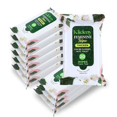 Klicleny デリケートゾーン シート トイレに流せる デリケートゾーン用ウェットシート 無香料 ハイジーン ウエットティッシュ 携帯用 生理時/トイレ後用 (200枚（20枚×10袋）)