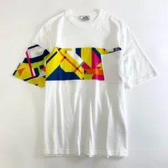 10j31 《美品》 HERMES エルメス イタリア製 Poche en rayure imprime 半袖Tシャツ カットソー クルーネック Sサイズ ホワイト コットンのサムネイル