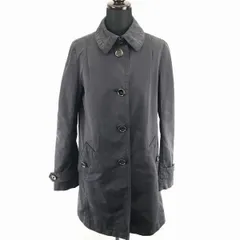 COACH★ステンカラーコート/アウター【XS/黒】スプリングホック/総裏地/裏地ストライプ柄/ロゴボタン/膝丈/コーチ◆BA980Lのサムネイル