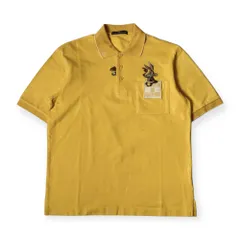 GREEN CLUBS グリーンクラブ ワーナーコラボ 刺繍 鹿の子 半袖 ポロシャツ 3/イエロー メンズ ゴルフ
