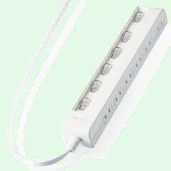 横挿し 6個口 スイングプラグ 省エネ 1m 個別スイッチ ホワイト コンセント 電源タップ T-E5C-2610WH エレコム(ELECOM)