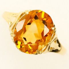 K18YG　リング　ring　指輪　14号　シトリン　総重量約2.2g