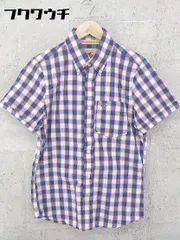 ◇ HOLLISTER ホリスター ボタンダウン BD 半袖 チェック シャツ サイズS ネイビー ピンク ホワイト メンズ 【中古】 【1002798889651】