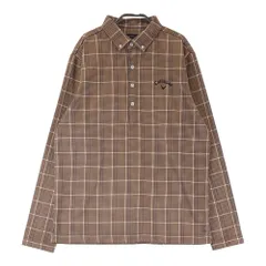 サイズ：L CALLAWAY キャロウェイ  ボタンダウン 長袖ポロシャツ 千鳥柄 ブラウン系 [240101498884] ゴルフウェア メンズ ストスト