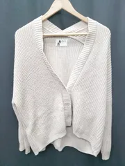 ◇ ⊇ antiqua アンティカ コットン100% 長袖 ニット カーディガン サイズ5 ベージュ レディース P  【1409250048524】