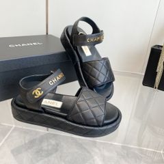 CHANEL 人気  サンダル レザー 黑