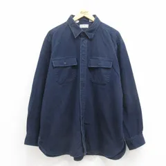 XL/古着 エルエルビーン LLBEAN 長袖 ヘビー フランネル シャツ メンズ 90s 大きいサイズ コットン 濃紺 ネイビー 25sep05 中古 トップス