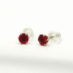 プラチナ！オレンジサファイアスタッドピアス