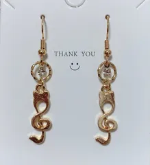 キラキラ✨音符ねこシンプルピアス