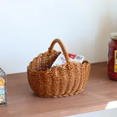 UTILE(ユティル) オーバルワンハンドルバスケット Sサイズ 【 洗える かご カゴ 籠 水洗い バッグ 鞄 小物入れ 食品 バスグッズ収納 お風呂セット収納 ナチュラル おしゃれ 化粧品収納 可愛い おしゃれ 収納  】