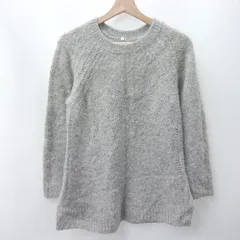 ◇ ⊇ 無印良品 ムジルシリョウヒン ミドルゲージ アルパカ混合 長袖 セーター サイズL グレージュ系 レディース E  【1505290043250】