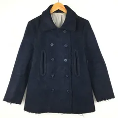 日本製★bonjour records BOYS/ボンジュールレコーズ 　ウール　Pコート/ピーコート　サイズS　ダークネイビー/紺　/Made in Japan 管NO.A3-17のサムネイル