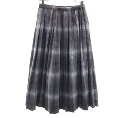 URBAN RESEARCH DOORS アーバンリサーチドアーズ チェック柄 ロング丈 プリーツスカート ONE グレー レディース 古着