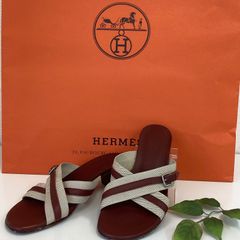 HERMESエルメスローヒールミュール(21.5センチ相当)