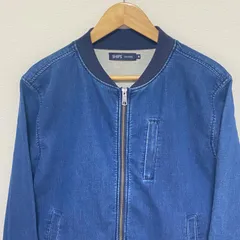 (^w^)b SHIPS colors  シップス カラーズ MA1 ボンバー デニムジャケット ジップアップ ブルゾン 紺系 ボマージャケット ジャンパー 上着 ポケット 重ね着 レイヤード Gジャン ストリート アメカジ 春 秋 トップス メンズ サイズM