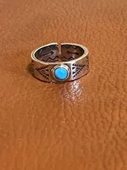 シルバー925 メキシカンジュエリー 指輪 ヴィンテージターコイズエスニックリング メンズ シルバー アクセサリー レトロ ターコイズ ブルー 天然 石 宝石 運勢 風水