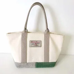 ハリスツイード Harris Tweed バッグ トートバッグ ミニ キャンバス ウール レザー ドッキング アイボリー グレー グリーン かばん 鞄 カバンのサムネイル