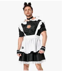 メイド服 メンズ 5点セット ハロウィン衣装 クリスマスコスチューム ロリータ 男性用 大人用 メイド服 コスプレ 大きいサイズ メイド コスチューム服 男ウケ 可愛い コスプレ衣装 仮装 メイド ハロウィン学園祭 文化祭