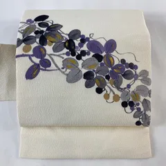 O0245 美品 逸品 お洒落 山科 春宣 作 月下美人 正絹 名古屋帯