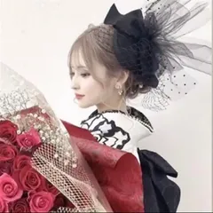 トークハット　トーク帽　カクテルハット　ヘッドドレス　リボン　H　２　網ロング