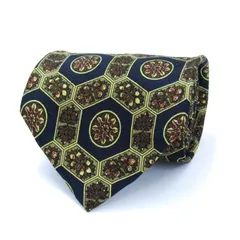 ヴァレンチノ ブランド ネクタイ ドット 格子柄 花柄 シルク イタリア製 PO  メンズ ネイビー Valentino 【中古】