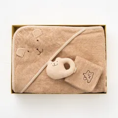 ☆ くま ☆ POMPKINS BABY オーガニック ギフトセット ポプキンズ ベビー ギフトセット 出産祝い 3点セット 女の子 男の子 アフガン ガラガラ ミニタオル ベビーギフト 乳児用 ベビー用品 オーガニックコットン ベビーグッズ