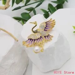 ブローチ アクセサリ 淡水パール 真珠 18KGP 鶴 華麗  プレゼント 入学式 卒業式 誕生日 結婚式