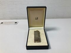 【6】dunhill ダンヒル  ローラー式 ガスライター シルバー　ストライブ柄 中古現状品