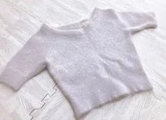 美品 PROPORTION BODY DRESSING アンゴラ混Vネックニット 薄手ニット グレー トップス 薄手